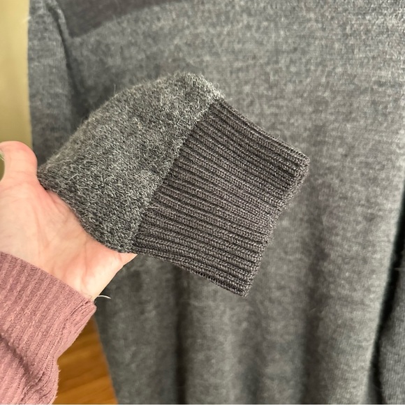 GRAN SASSO Vision Italian Wool Alpaca Gray Turtleneck Sweater Quiet Luxury L - Picture 9 of 13